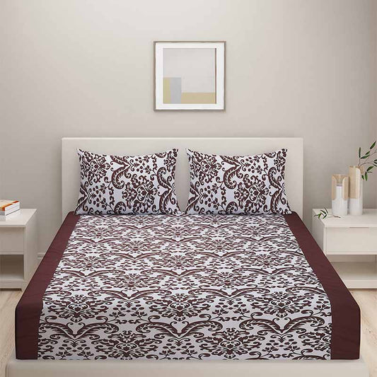 Brown Paradise Cotton Bedding Set | Double Size