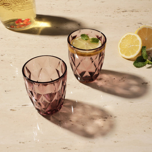 Glass Tinted Drinking Glasses | Set Of 2 | Multiple Colors