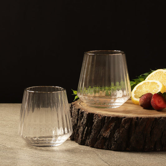 Ribbed Drinking Glasses | Set of 2