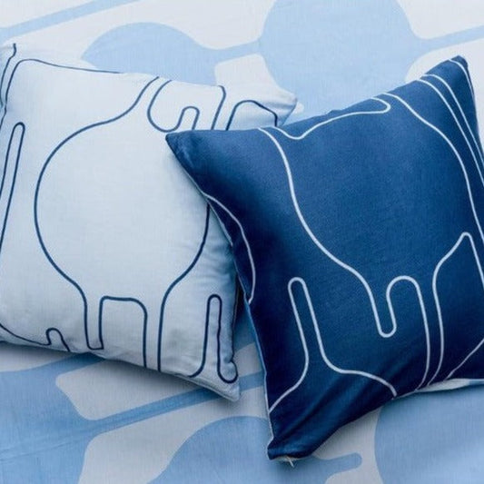 Baltic Blue DripDrip Cushion Covers | Set of 2