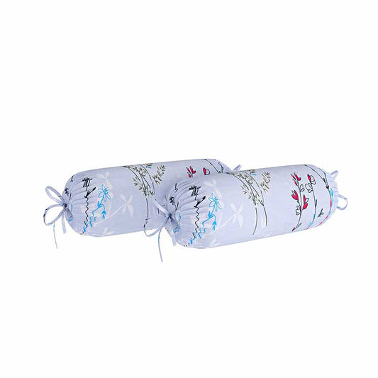 Veda Blue Cotton Floral Diwan Set | Set of 6 Pcs