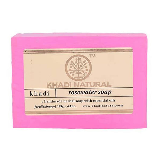 Khadi Natural Herbal Rosewater Soap - 125 gm - Pack of 2
