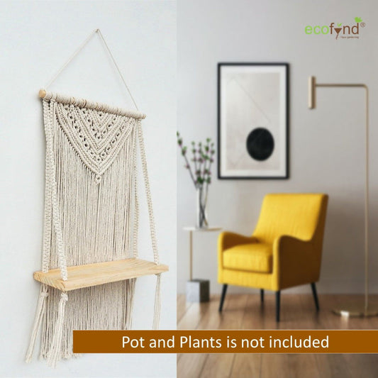 Timeless Macrame Design Wall Hanging Shelf