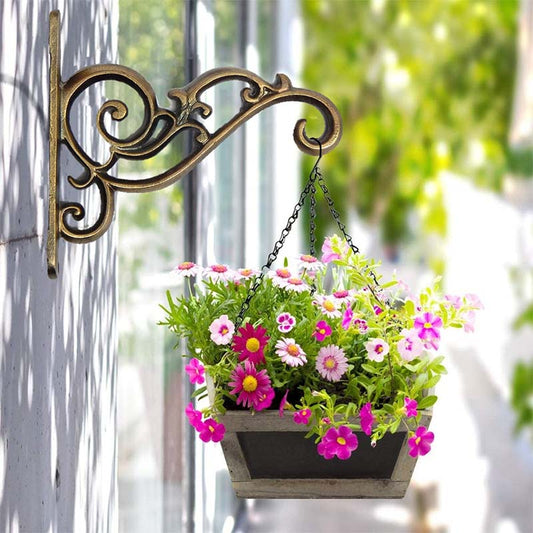 Brass Antique  Metal Wall Hook Hanging Plant Bracket | Single, Set of 2 & Set of 4