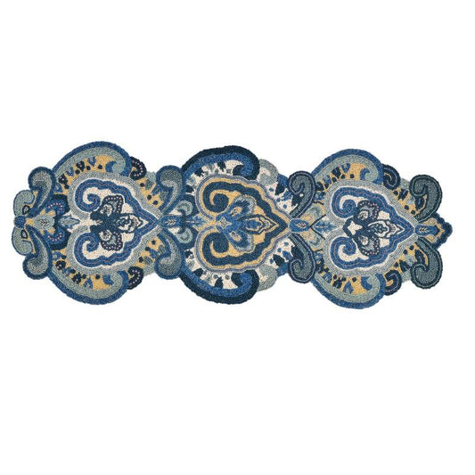Blue Note Embroidered Table runner | 36x13 Inches