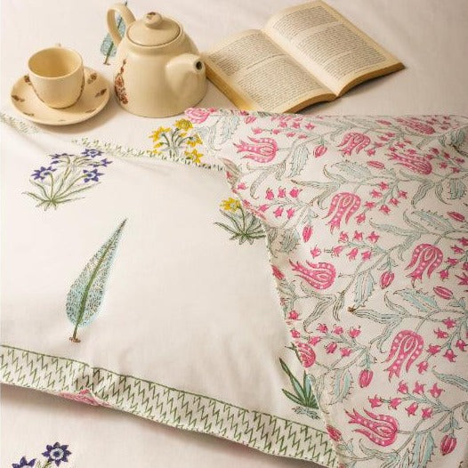 Cypress Printed Bedsheet with Reversible Pillow Set | Double Size|  Get a freebie worth Rs 450