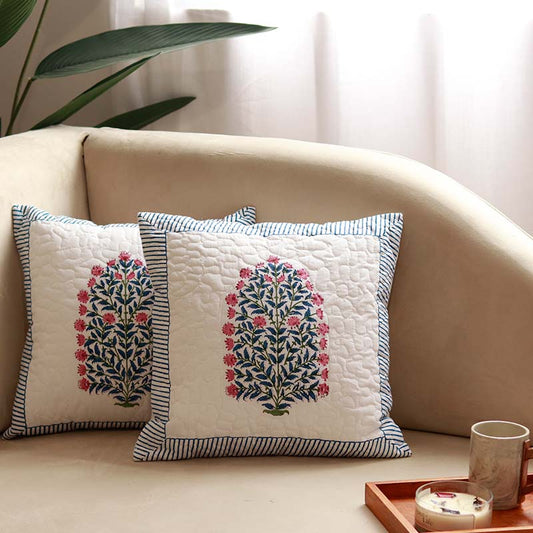 Orchid Quilted Cushion Covers | Set of 2 | 16 x 16 inch