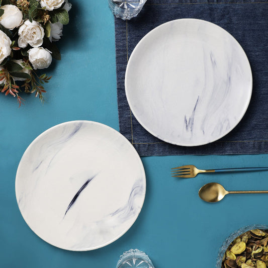 Marble Texture Dinner Plates | Set of 2