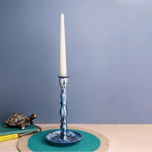 Benigno Sapphire Shine Candle Holder | Single