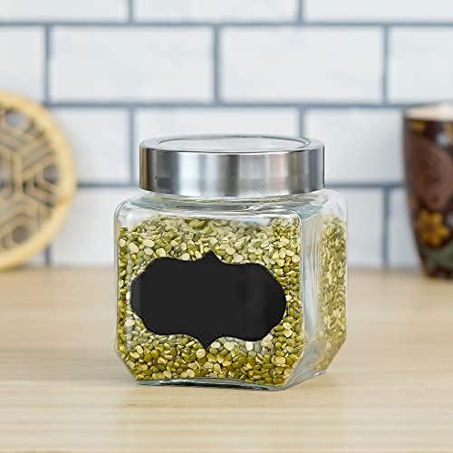 Glass Cuboid Kitchen Storage Jar | 500 ml