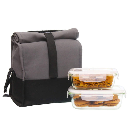 Borosilicate Glass Rectangle Container/Lunch Box | 400ml & 620ml | Set of 2