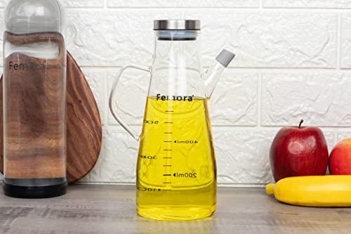 Borosilicate Glass Oil Bottle with Handle | 650 ml