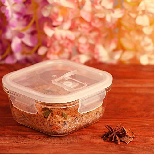 Borosilicate Glass Square Food Storage Container with Air Vent Lid | 300ml, 500 ml, 800ml