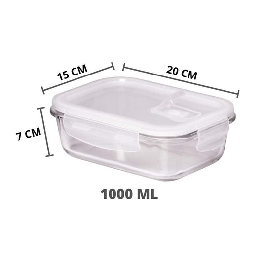 Glass Food Storage Container with Air Vent Lid- Square | Mixed Size Combo | Set of 6