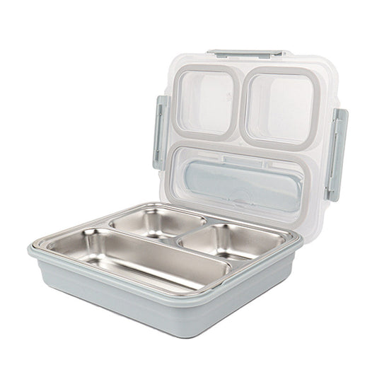 High Stainless Steel Lunch Box | 3 Compartments