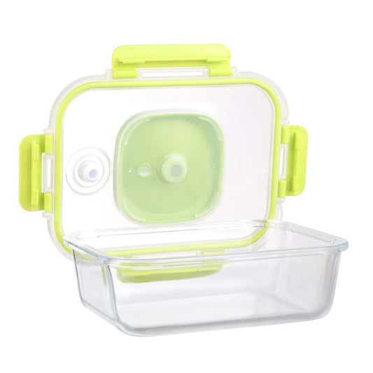 Borosilicate Glass Rectangle Container with Vacuum Pump Lid | 1L