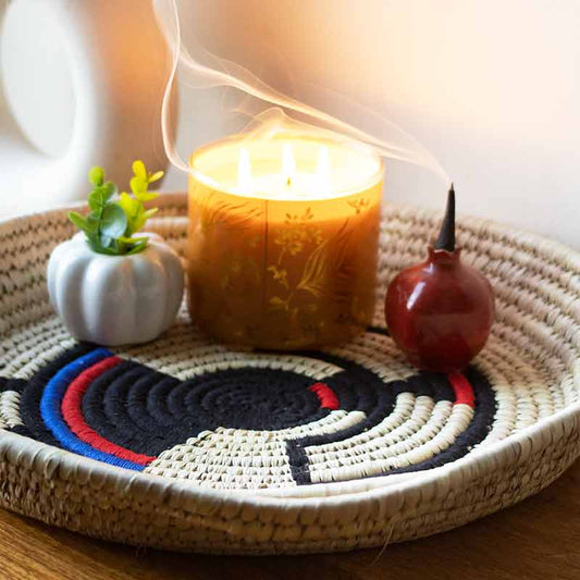 Tribal Dance Handmade Round Serving Tray