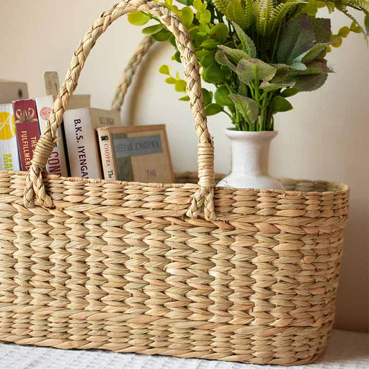 Kauna Grass Oval Hamper Basket