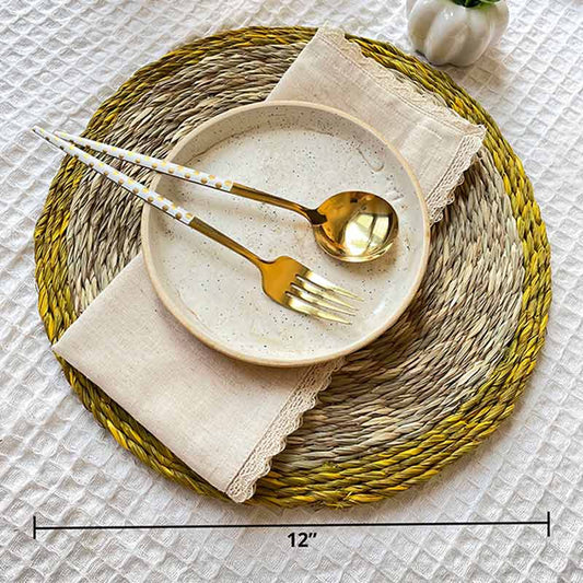 Sabai Grass Natural Dual Color Round Placemats | Set of 2