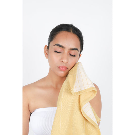 Aluvera Double Cloth Face Towel  | Set of 4 | 18 x 18 Inches | Multiple Colors