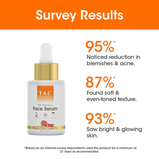 T.A.C - The Ayurveda Co. 15% Vitamin C Face Serum for Toning, Brightening & Glowing Skin For Women & Men