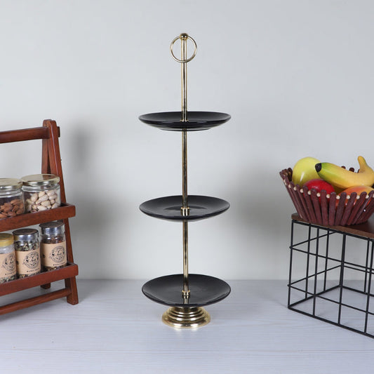 Three Layer Black Ceramic Platter
