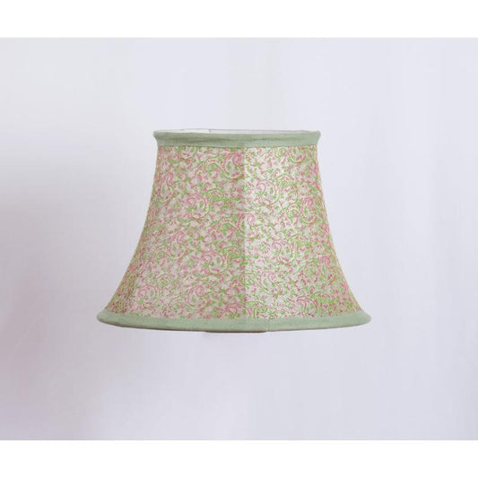 Green Brocade Bell Lampshade