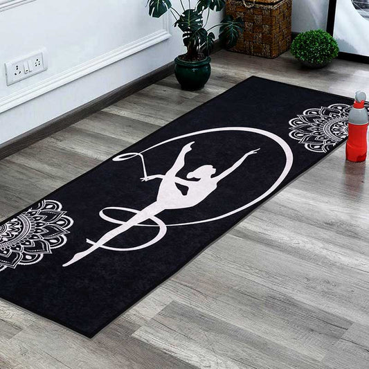 Teacher Black Polyester Yoga Mat