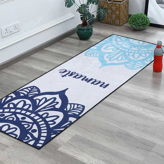 Namaste Blue Polyester Yoga Mat