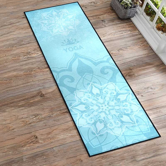 Blue Polyester Yoga Exercise Mat