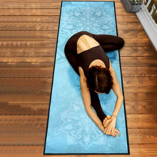 Blue Polyester Yoga Exercise Mat