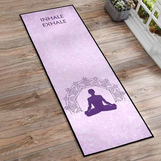 Inhale Exhale Pink Polyester Yoga Mat