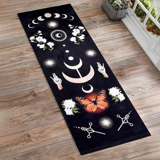 Peace & Calm Black Polyester Yoga Mat