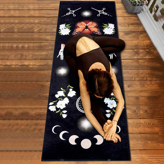 Peace & Calm Black Polyester Yoga Mat