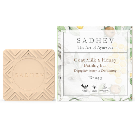 Sadhev Goat Milk & Honey Bathing Bar - 125 gms