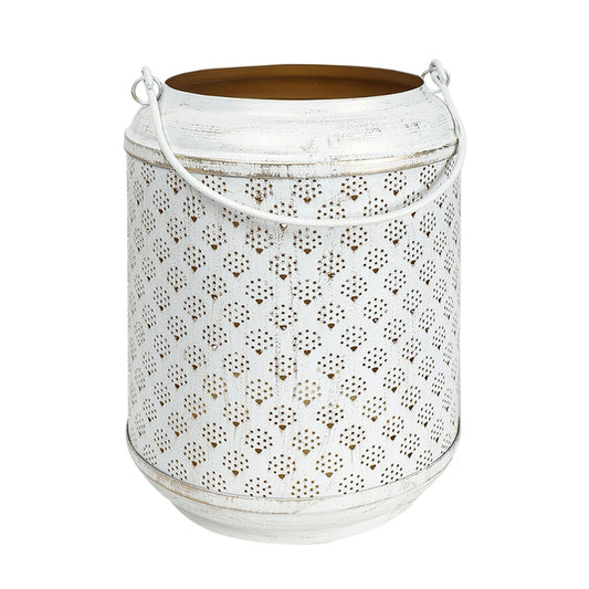 White & Golden Finish Patterns Lantern