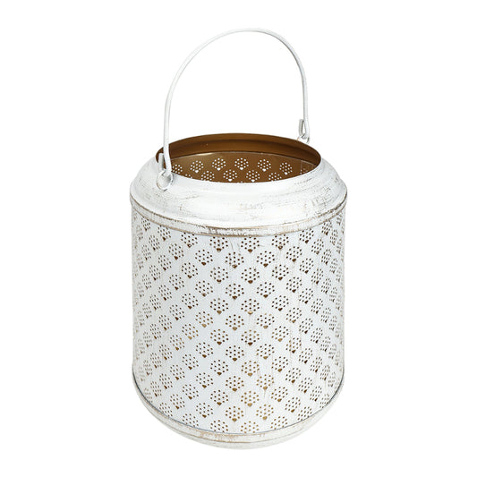 White & Golden Finish Patterns Lantern