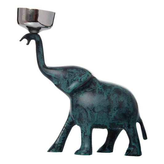 Elephant Tea Lights Holder in Ceramic Finish