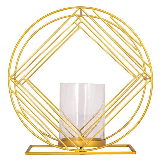 Circular Wired Glass Candle Stand