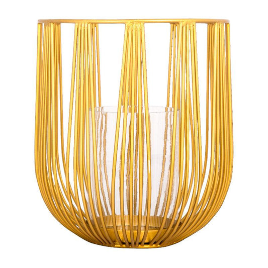 Gold Wired Glass Candle Stand