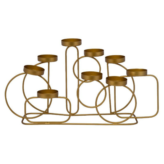 Golden Geometric 9 Piece Tea Lights Stand