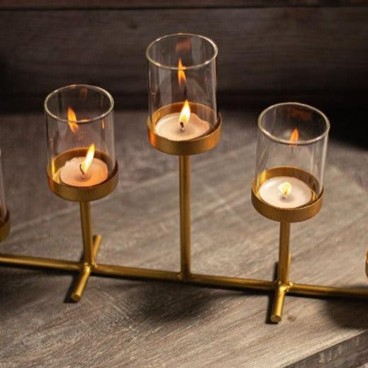 Horizontal Bar 5 Piece Tea Lights Stand