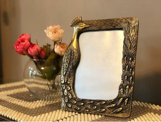 Peacock Photo Frame in Bronze Finish