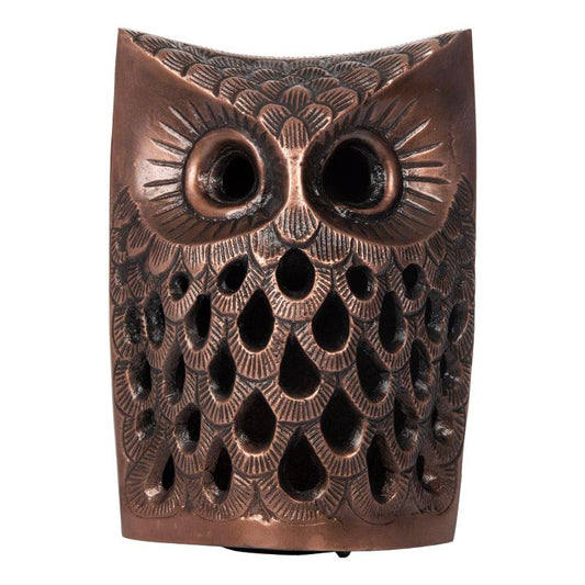 Copper Owl Shaped Tea Light Holder