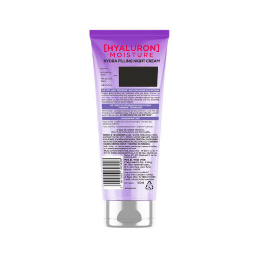 L'Oreal Paris Hyaluron Moisture Hydra Filling Night Cream Hair - 180 ml