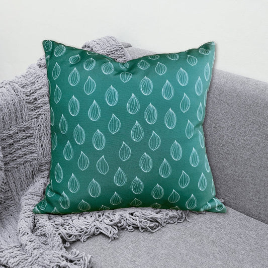 Green Dew Drop Cushion Cover | Set of 2 | 18 x 18 Inches