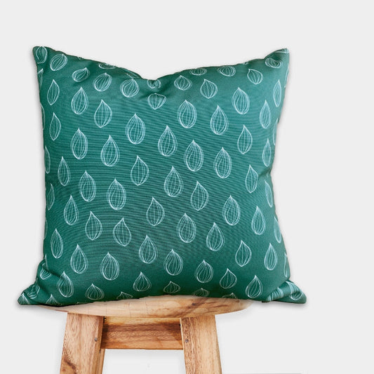 Green Dew Drop Cushion Cover | Set of 2 | 18 x 18 Inches