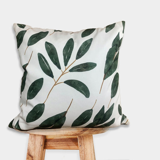 Leaf Printed Cushion Cover | Set of 2 | 18 x 18 Inches