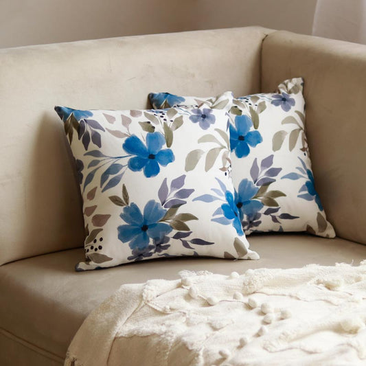 Floral Patterend Cushion Covers | 16 x 16 Inch | Set Of 2