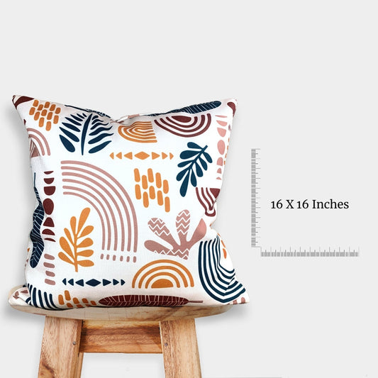 Abstract Floral Cushion Cover  | Set of 2 | 16 x 16 Inches